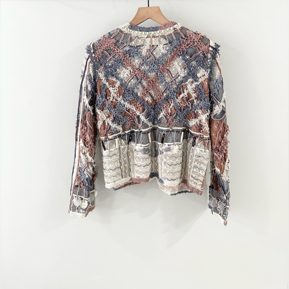 Sandy Starkman Beaded Patchwork Jacket Blue & Mau… - image 5